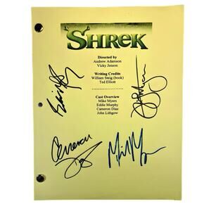 Shrek Movie Script Signed by Cast Members | Autograph Screenplay Collectible
